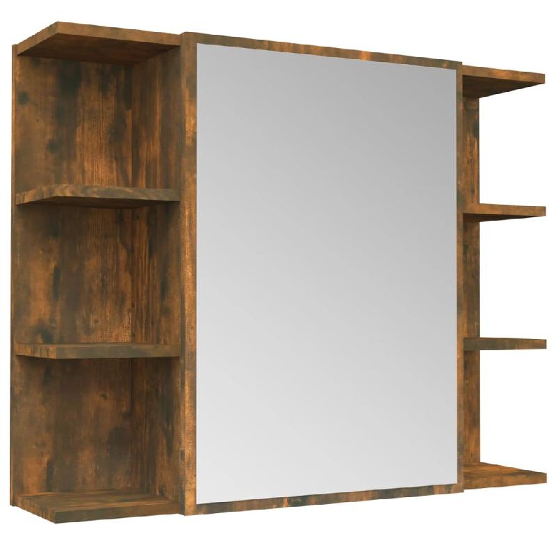 ARMOIRE À MIROIR DE SALLE DE BAIN 80 X 20,5 X 64 CM BOIS CHÊNE 02_0006724_0