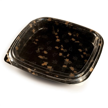 ASSIETTE + COUVERCLE POUR SUSHI 27.3X27.3X4.5 CM NOIR PS (VENDU PAR 120)