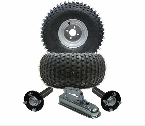 22x11.00-8 Knobby ATV Quad Trailer Kit, Wheels 40x40 Axles Hitch Capacity 310kgs_0
