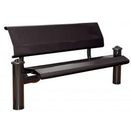 Banc public métallique Lugano - 1500 ou 1800 mm - pommeaux au choix - assise et dossier en tôle acier perforée_0