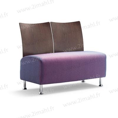 Banquette 2 places Lali - assise rembourrée - dos bois - 110 cm de large_0