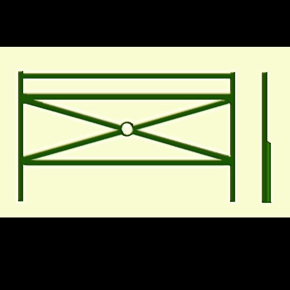 Barrière de protection en acier - Océane - à sceller ou amovible - décor croisillons avec anneau central_0