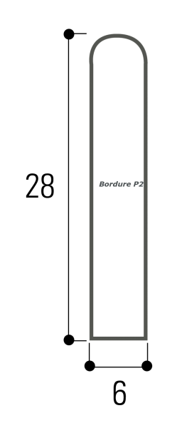 Bordure type P2 - 100 cm - 37 kg par unité - Palette de 30 unités - Poids total 1110 kg_0