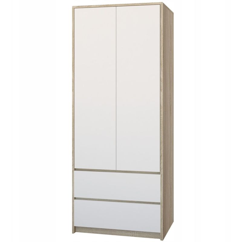 Bristol Armoire Moderne Chambre 63x55x180 Cm Penderie Multifonction Bureau 2 Portes 2 Tiroirs Meuble De Rangement Sonoma Blanc Sonoma Blanc Hucoco Comparer Les Prix De Bristol Armoire