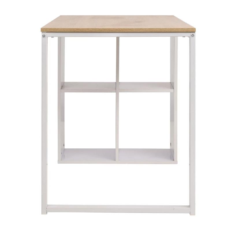 BUREAU TABLE MEUBLE TRAVAIL INFORMATIQUED\'ÉCRITURE 120 X 60 X 75 CM CHÊNE ET BLANC 0502094_0