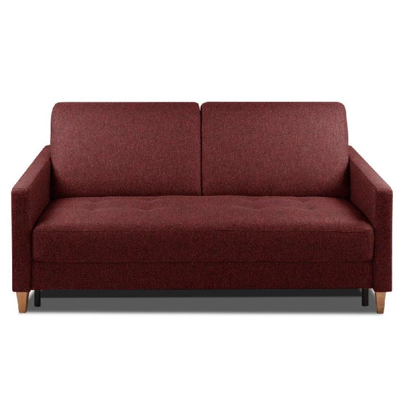 Canapé convertible OGGETTO - Matelas 16 cm - Système express - Sommier à lattes 160 cm - Microfibre Bordeaux - RENATONISI_0