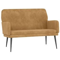 Décoshop26 - Banquette banc avec dossier et accoudoirs 108 x 79 x 79 cm velours marron DEC024676 - marron 3000254842026_0