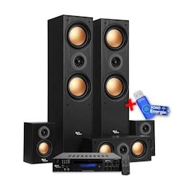 Ensemble Home-Cinéma - Evidence Acoustics EA950-BK - 5 enceintes 850W - Ampli 5.1 USB BT FM - 4 x75W, 3 x20W+ Clé USB 32G - 3666638045300_0