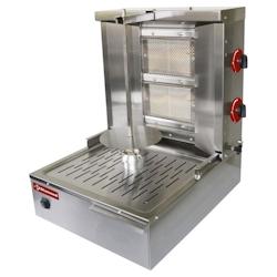 Grill gaz 20 kg Gyros - Diamond - acier inoxydable avec zones de chauffe réglables et radiants infrarouges_0
