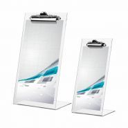 Porte-visuel de comptoir - VKF Renzel - Verre acrylique transparent 2 mm - Formats portrait 280x150 mm ou 210x110 mm_0