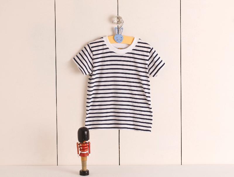 T-shirt rayé manches courtes - Réf: LW027 - 100% coton jersey - Marque Larkwood_0