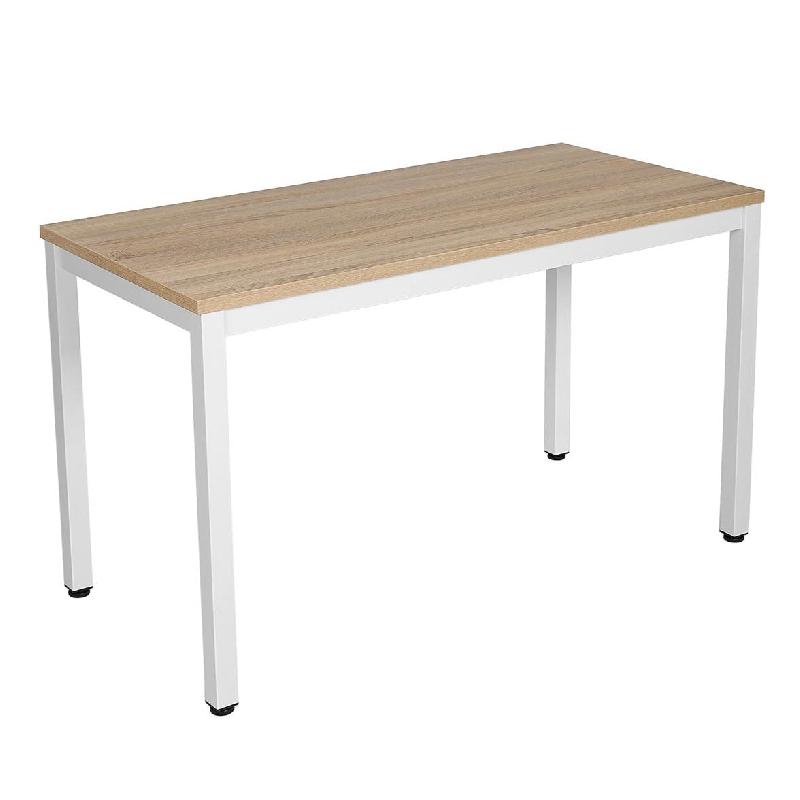 TABLE D\'ÉTUDE BUREAU INFORMATIQUE GRANDE TABLE D\'ORDINATEUR TABLE DE BUREAU PIEDS DE MISE À NIVEAU RÉGLABLES 120 COULEUR DE BOIS BLANC 12_0001355_0