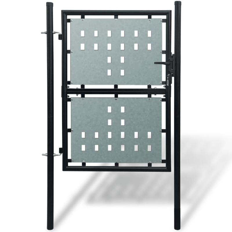 Vidaxl portail simple de clôture noir 100x225 cm 141688_0