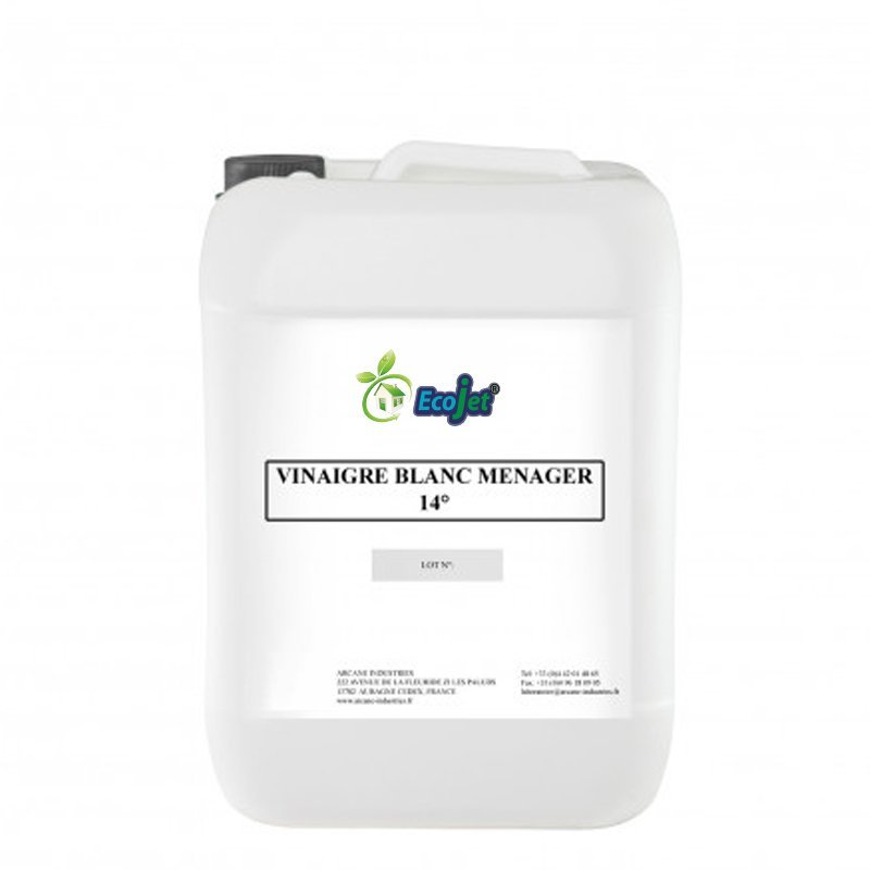 Vinaigre blanc ménager naturel 14° 5 litres  idéal pour les applications de nettoyage, détartrage - ecojet vb145_0