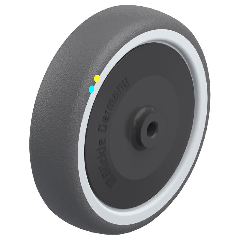 Roue de 125 mm avec polyuréthane thermoplastique gris conducteur d'électricité sur nylo_0