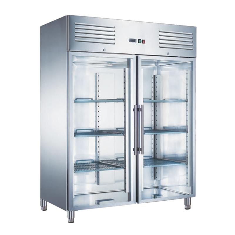 Armoire inox positive avec évaporateur ventilé 2 porte vitrées 1400 l - W141PVX_0