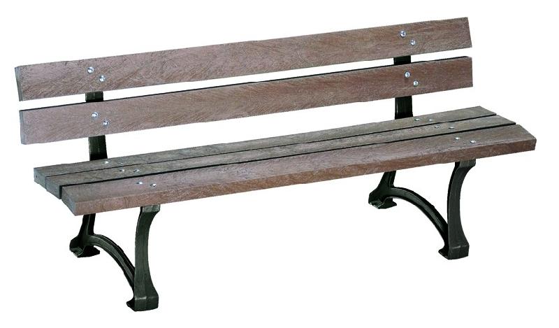 Banc public en plastique recyclé - modèle Édimbourg - 1,80 m - disponible en marron ou vert_0