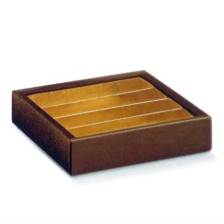 BOÎTE POUR CHOCOLATS + INTERCALAIRE + COUVERCLE 14.5X14.5X3.5 CM CARTON MARRON (VENDU PAR 50)