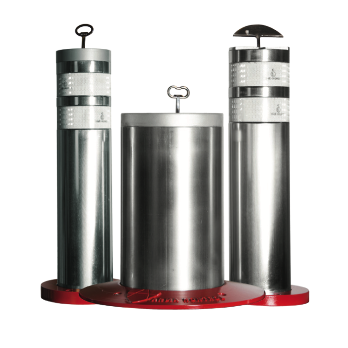 Borne escamotable manuelle série MB - rétractable, en acier inoxydable AISI 304/316 - serrure anti-corrosion_0