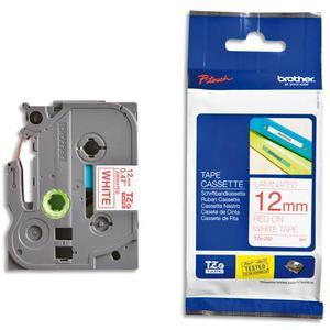 Brother ruban pour ptouch laminé rouge/blanc 12mmx8m tze232_0