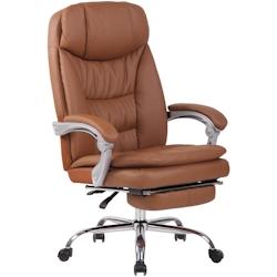 CLP Fauteuil de bureau XL Troy similicuir Marron clair - marron polyester 316154_0