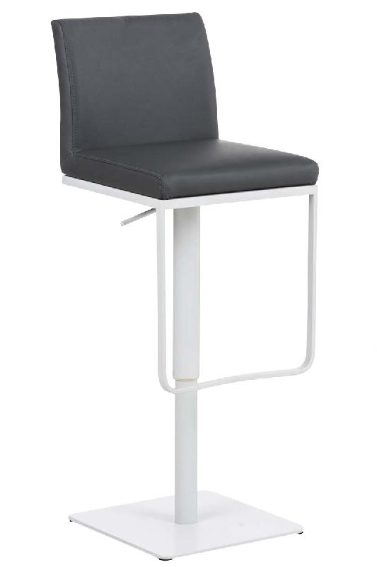 CLP Tabouret de bar Panama revêtement similicuir Gris/Blanc - gris polyester 102186808_0