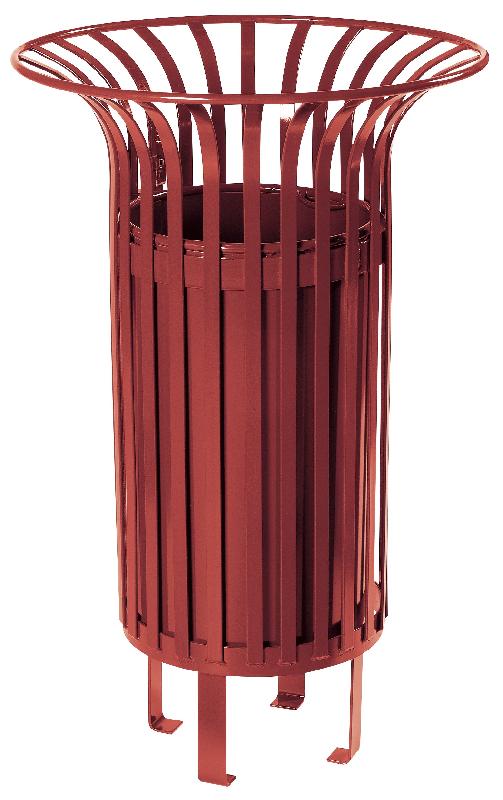 Corbeille de Ville en Acier Tulipe - 65L avec Porte Sac ou 55L avec Seau Amovible - Structure en Fer Plat_0