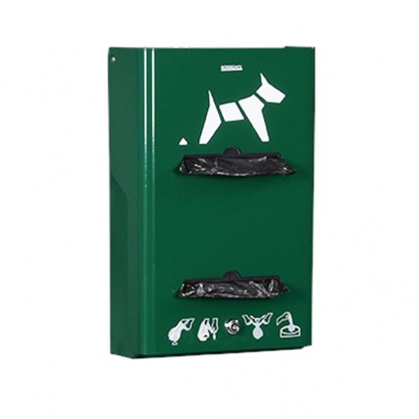 Distributeur hygiène canine - sacs en rouleaux - Vert mousse - fixation murale - 400 sacs - Rolléco_0
