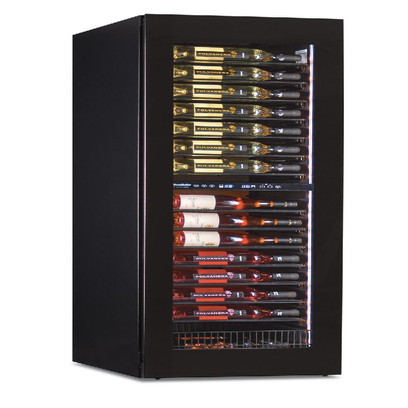 KLIMAITALIA Cave à vin fin, 45 cm 2 températures. 105 bouteilles. Porte en verre à l’infini. LED. Étagères inox. Thermo num. Mod. SLIMWINE-SW10_0