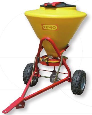 Épandeur traîné acier SW400 - zone d'épandage réglable, timon réglable, attelage boule 2'', roues gonflables, feux LED_0