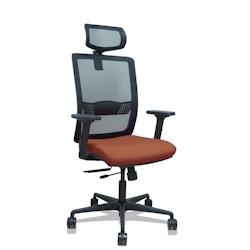 Piqueras y Crespo Silla Haches traslack malla negra asiento bali marrón brazos 2D ruedas 65mm cabecero regulable - marron multi-matériau 395TKM840B3_0