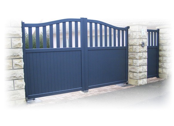 Portail alu battant - semi plein 2/3 - fabrication sur mesure_0