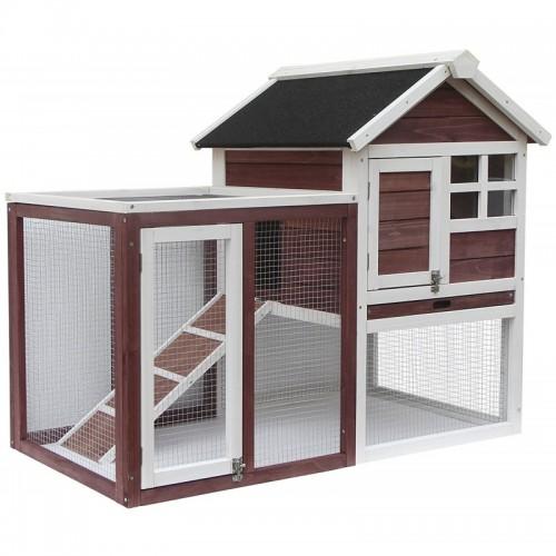 POULAILLER EN BOIS BICOLORE BICORPS 122 X 63 X 92 CM HABRITA