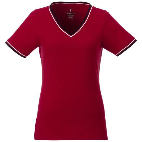 T-shirt maille piquée manches courtes femme Elbert - col V - 100% coton - 180 g/m²_0