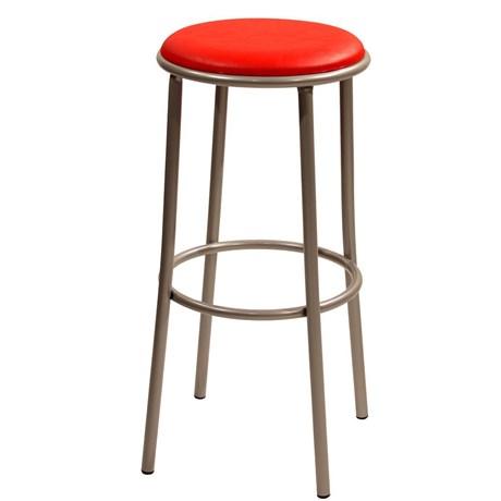 TABOURET DE BAR ROUGE ET ARGENT BISTROT LUXE