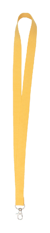 Tour de cou en polyester - jaune - avec mousqueton en métal - 10g_0