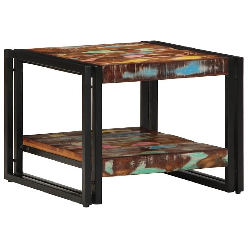 VidaXL Table basse multicolore 50x50x38 cm bois de récupération massif Modèle Orion Office - 4102723_0