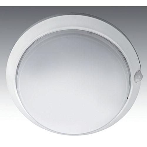 Applique plafonnier salle d'eau 60w 230v acier/polycarbonate verre opale detecteur de presence armilla_0