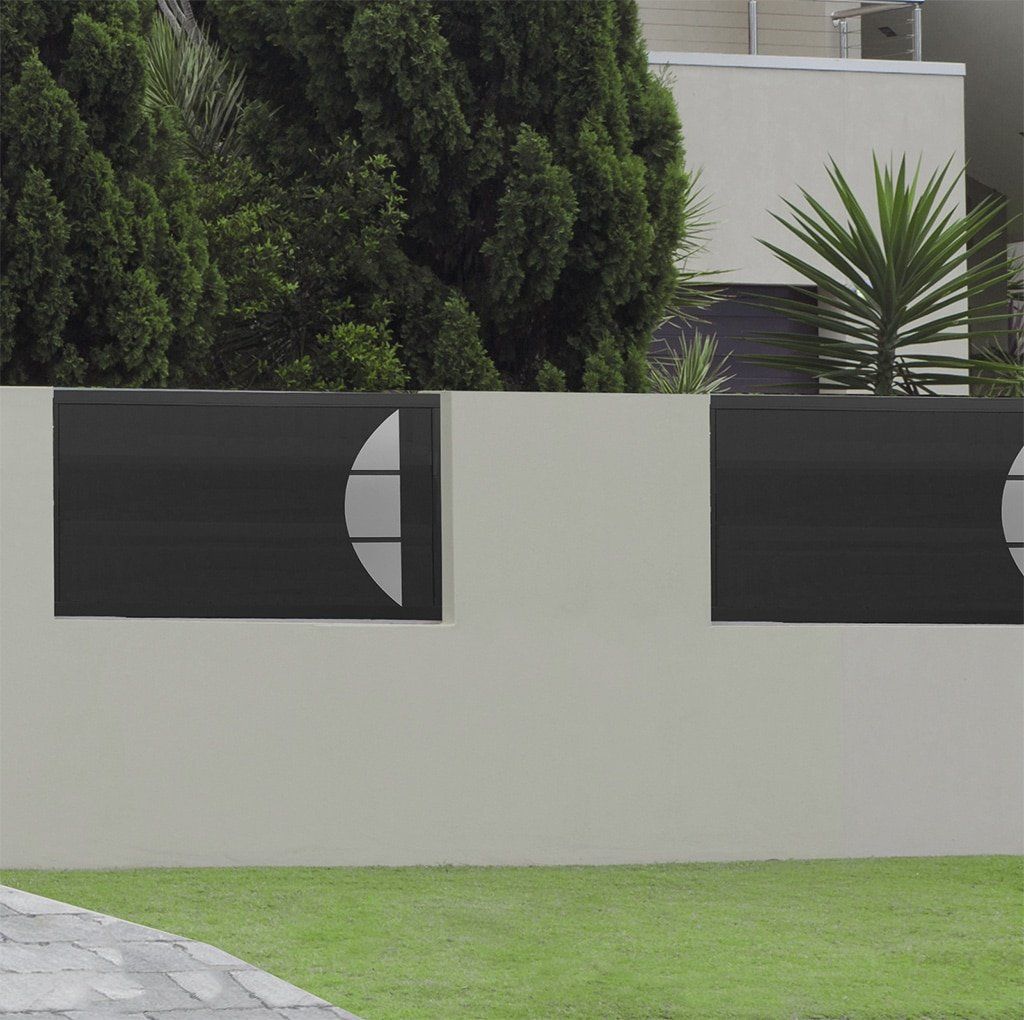 Clôture en aluminium Arc - décor arrondi vertical - thermolaquage Qualicoat - sur-mesure - 123PVCALU_0