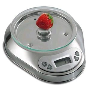 Balance à aliments - Mod. BIL 1PI - capacité max 5 kg - plat Ø 15 cm - acier inox - norme CE - écran numérique_0