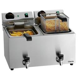 Bartscher Friteuse double inox 2 x 9 Litres à poser, 6600 W, 220 V - MONO - BAR-A162829_0