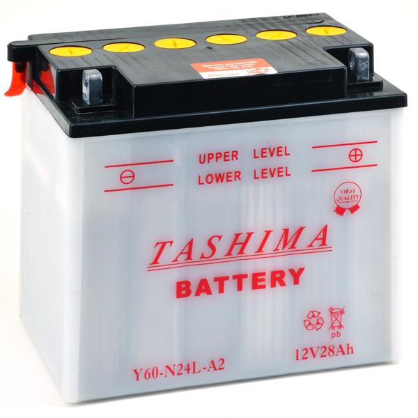 Batterie moto Y60-N24-LA2 12V 28Ah - Tashima - Conventionnelle avec acide inclus_0
