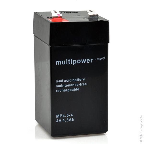 Batterie plomb AGM MP4.5-4 4V 4.5Ah F6.35 - Terminal T1 Faston 6.35mm_0