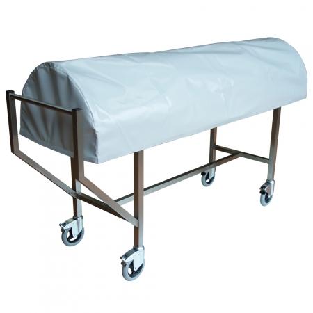 Chariot de dissimulation avec anse de guidage - plateau fixe en inox - roues pivotantes et bâche PVC_0