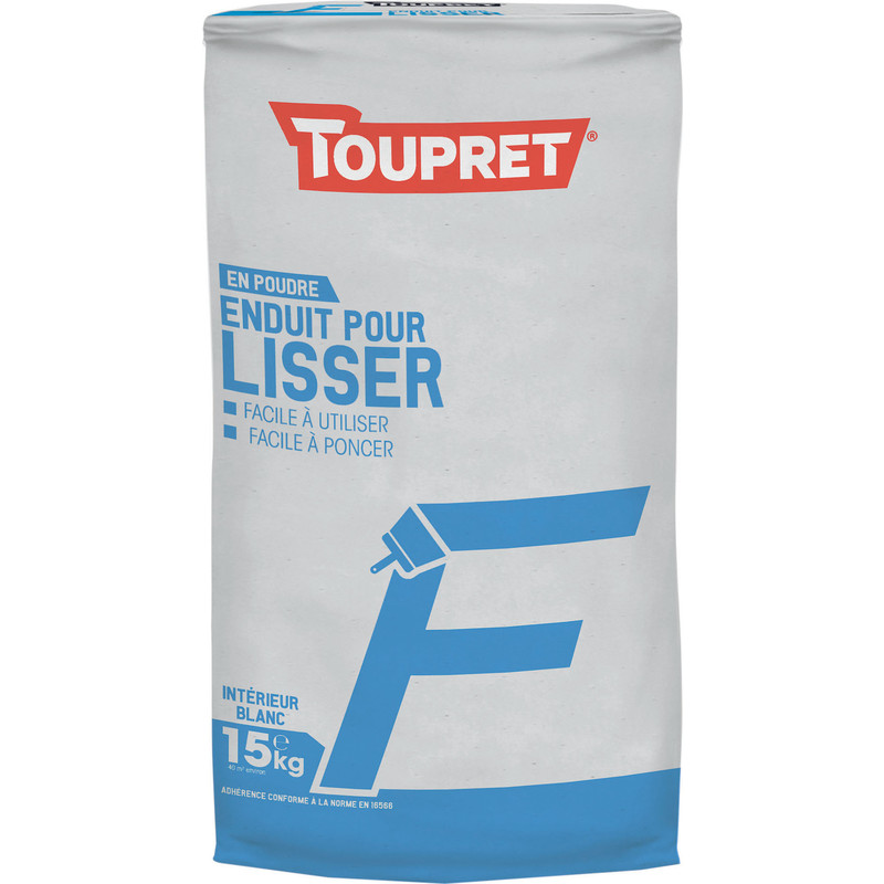 ENDUIT POUR LISSER POUDRE F CHANTIER TOUPRET 15KG