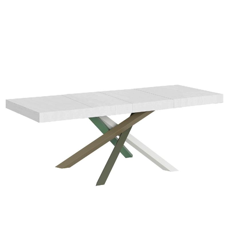 Itamoby Table Extensible 200/460X90 Cm Volantis Premium Frêne Blanc Pieds Multicolores 4/A - blanc VE200PRE4A460-BF_0