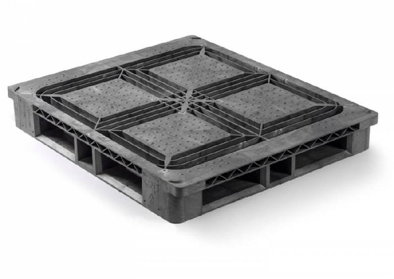 Palette en plastique QP1210HP6R-ASCD (CP6) - 1000x1200 mm - 100% HDPE Virgin - Charge max 7500 kg_0