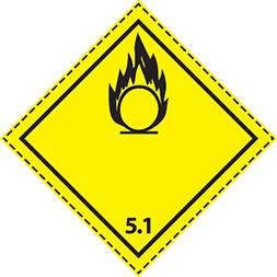Plaque-étiquette de danger, 30×30 cm, magnétique, classe 5.1 - 46381_0
