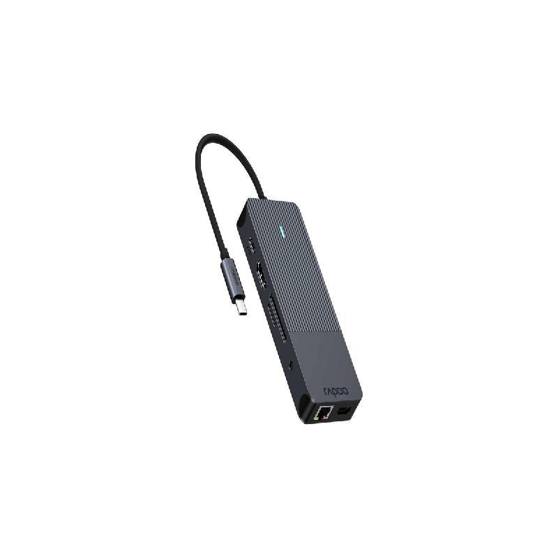 Rapoo UCM-2005 USB-C Multiport Adapter - 10-en-1 avec 100W - noir 00217692_0