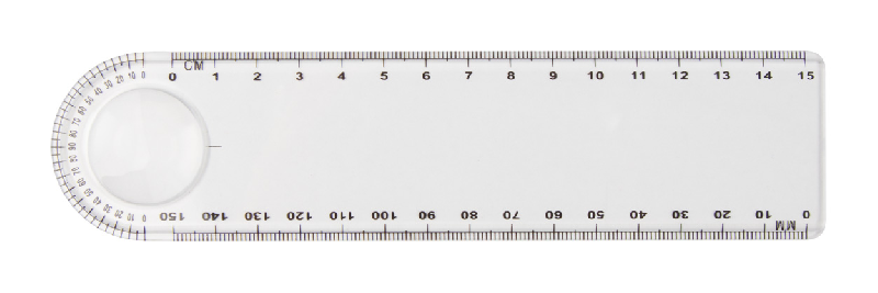 Règle en plastique 15 cm avec loupe - transparente et légère 14 gr_0